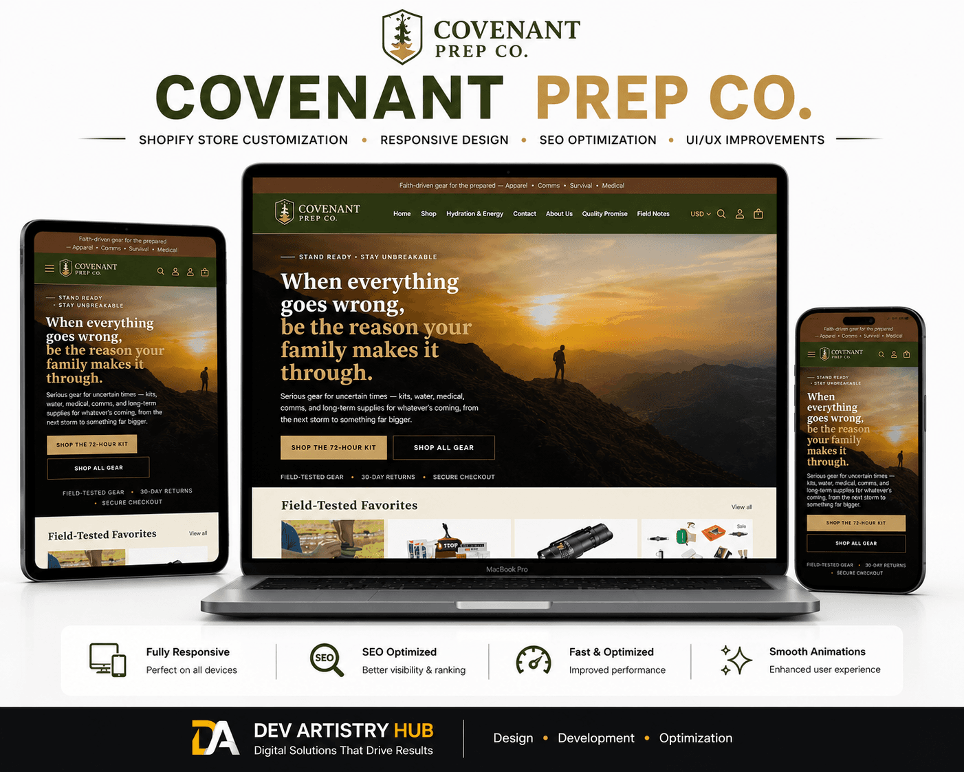 Covenant Prep Co — Shopify Theme Customization