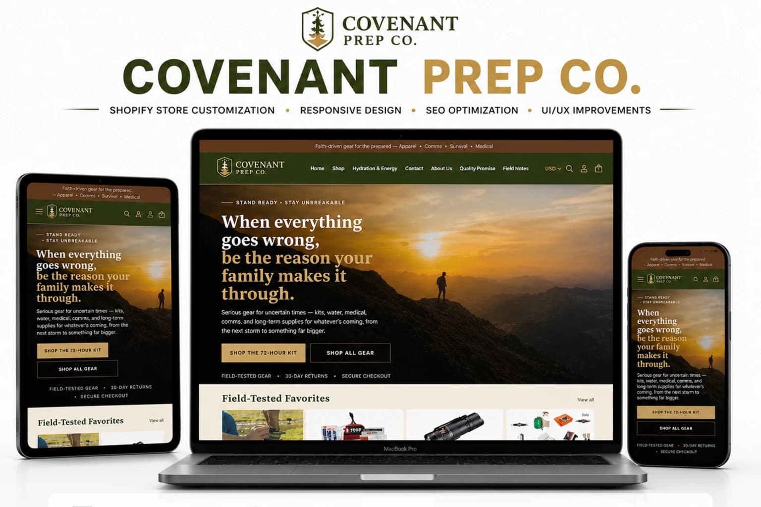 Covenant Prep Co — Shopify Theme Customization