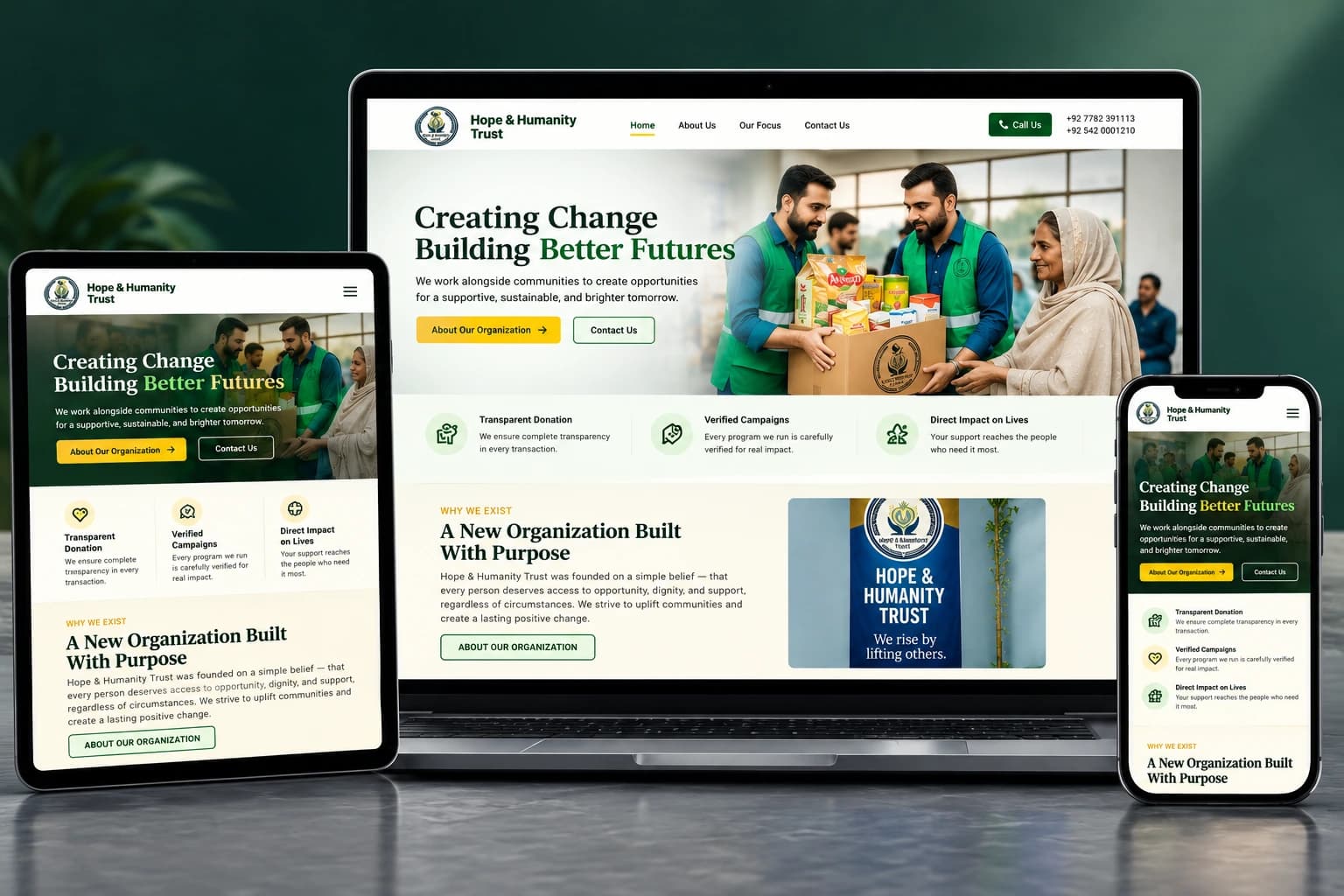 Hope and Humanity Trust — WordPress Web Development | Non Profit