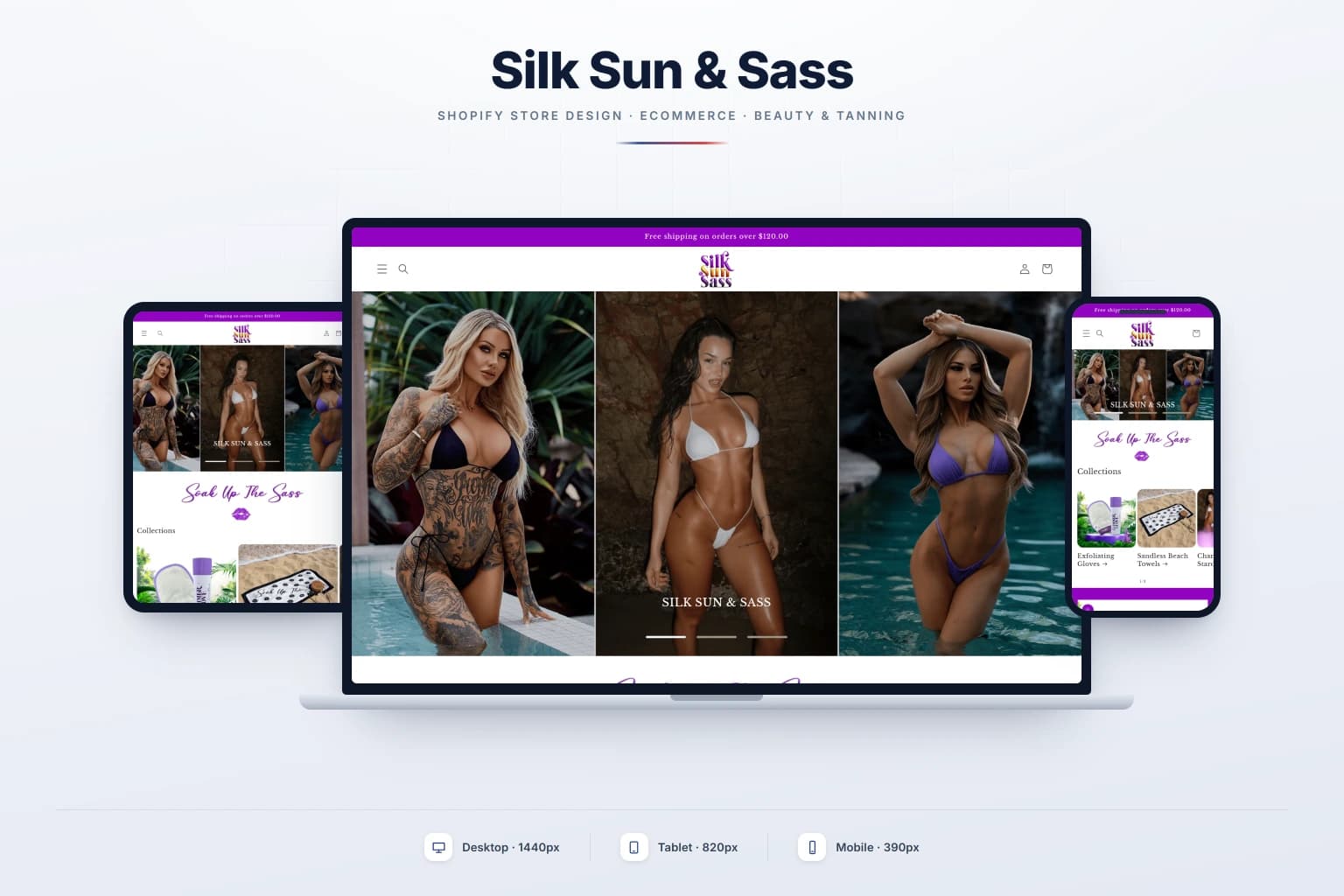 Silk Sun & Sass — Shopify Store Design, built by Dev Artistry Hub